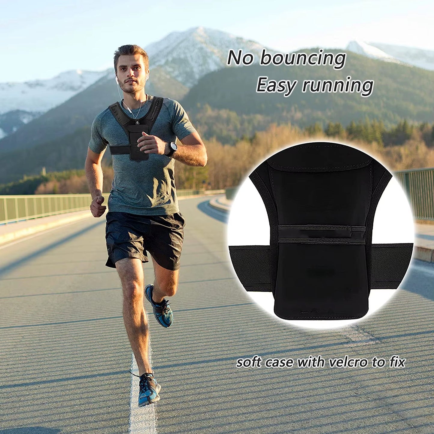 Lightweight Adjustable Hydration Vest with Phone Holder & Reflective Hi‑Vis Design for Night Running & Trail Use