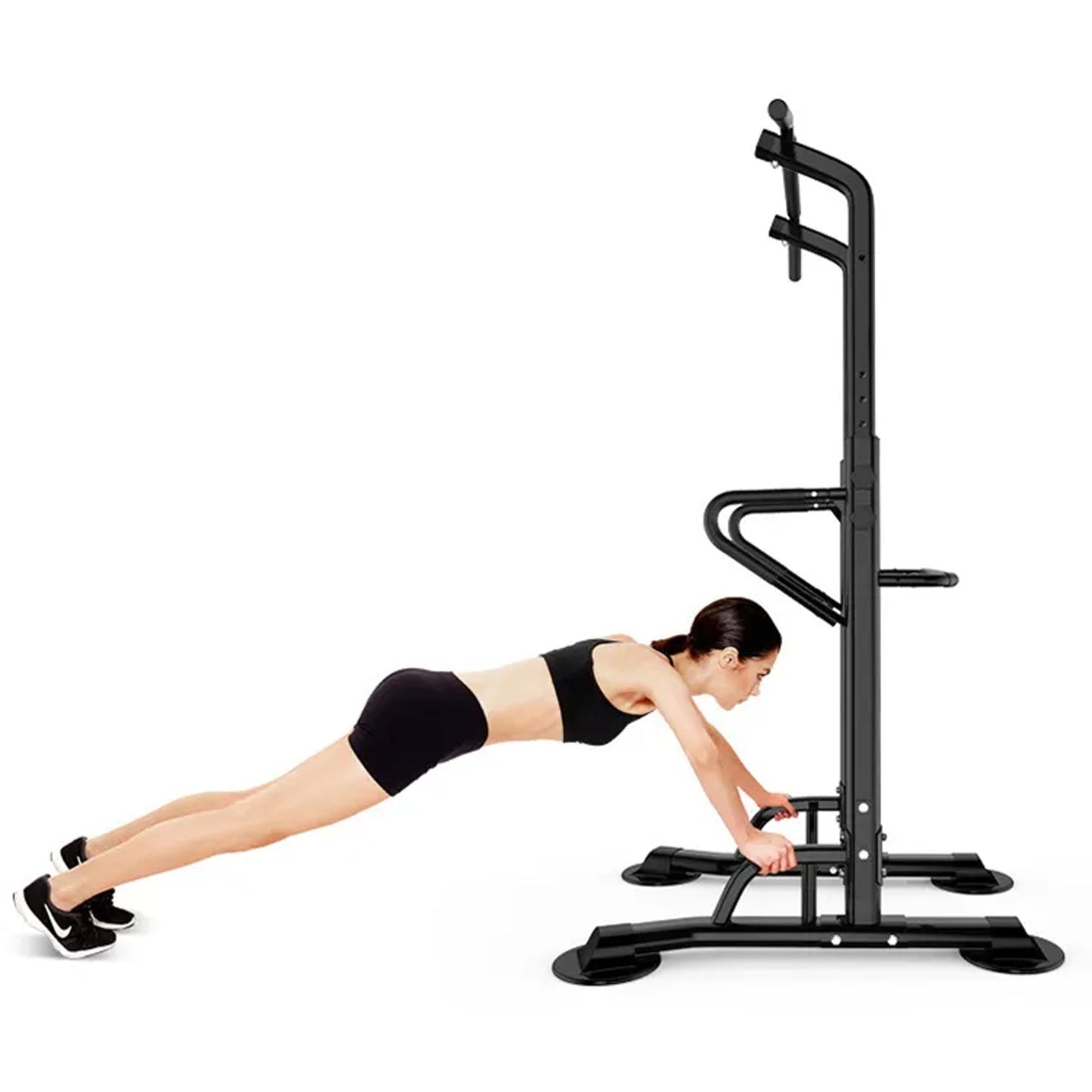Multi‑Function Steel Power Tower – Pull‑Up, Dip, Push‑Up & Vertical Knee Raise Station for Home Gym Strength Training