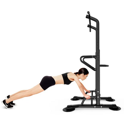 Multi‑Function Steel Power Tower – Pull‑Up, Dip, Push‑Up & Vertical Knee Raise Station for Home Gym Strength Training