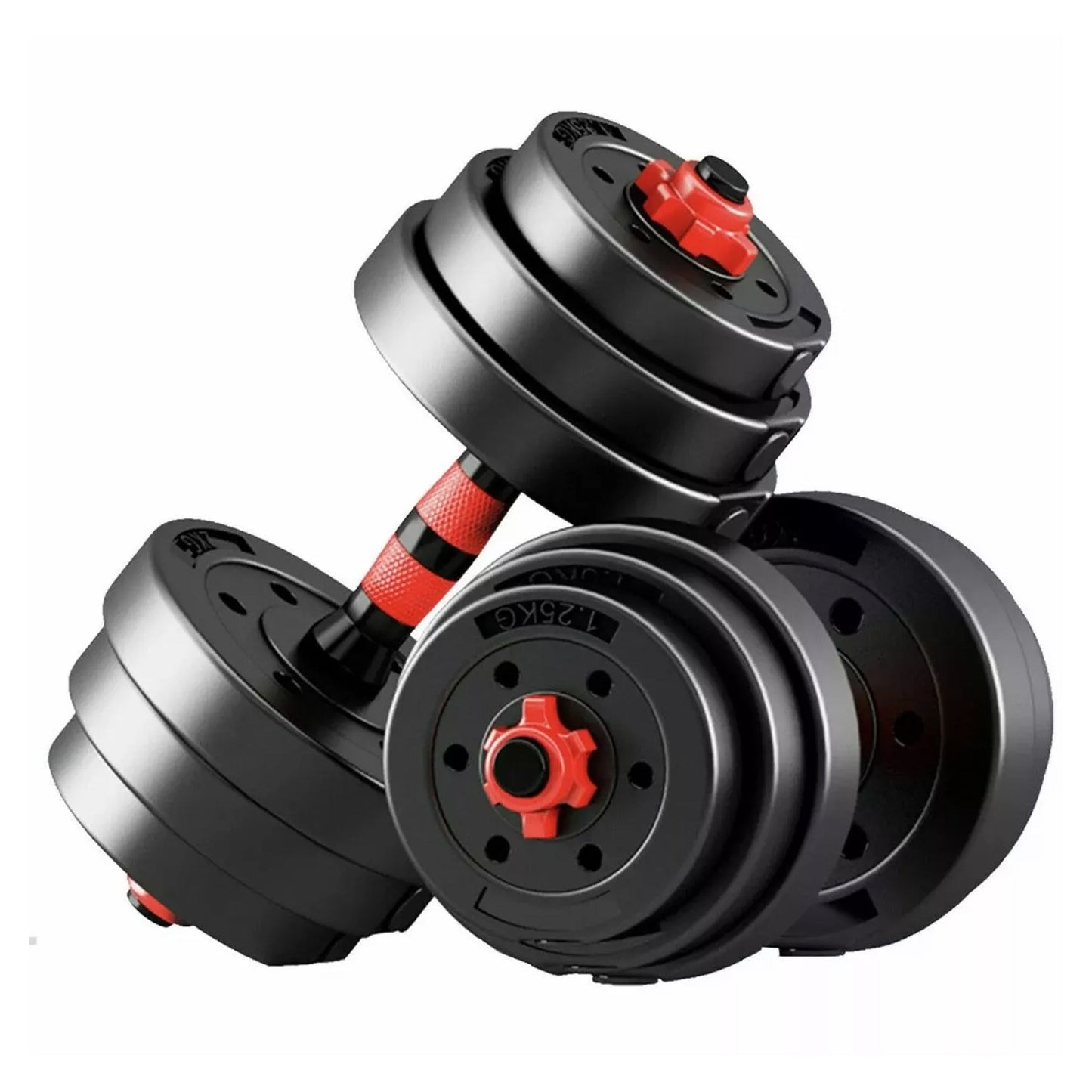Adjustable Dumbbells & Barbell Set – Vinyl‑Coated 20 / 25 / 30 kg Muscle Workout Kit for Home Gym, Noise‑Reducing, Space‑Saving