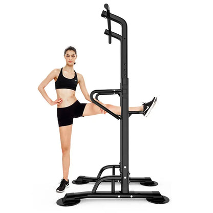 Multi‑Function Steel Power Tower – Pull‑Up, Dip, Push‑Up & Vertical Knee Raise Station for Home Gym Strength Training