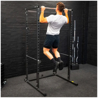 Heavy‑Duty Adjustable G100 Power Rack with Pull‑Up Bar – Durable Steel Frame, Safety Spotter Arms, Strength Training for Compact Home Gyms (Black)