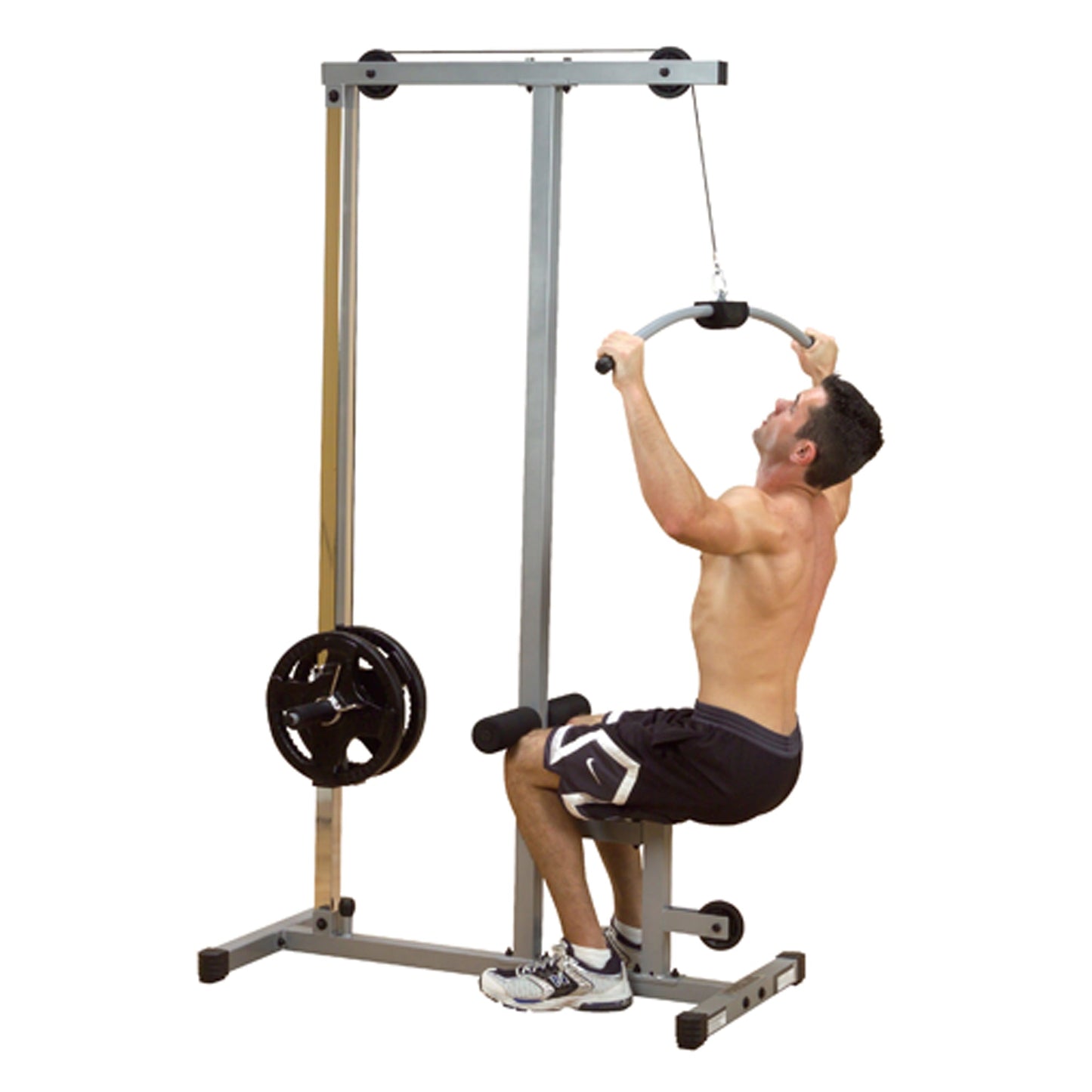 LAT Pulldown Machine – High & Low Pulley Cable Station with Adjustable Seat for Home Gym