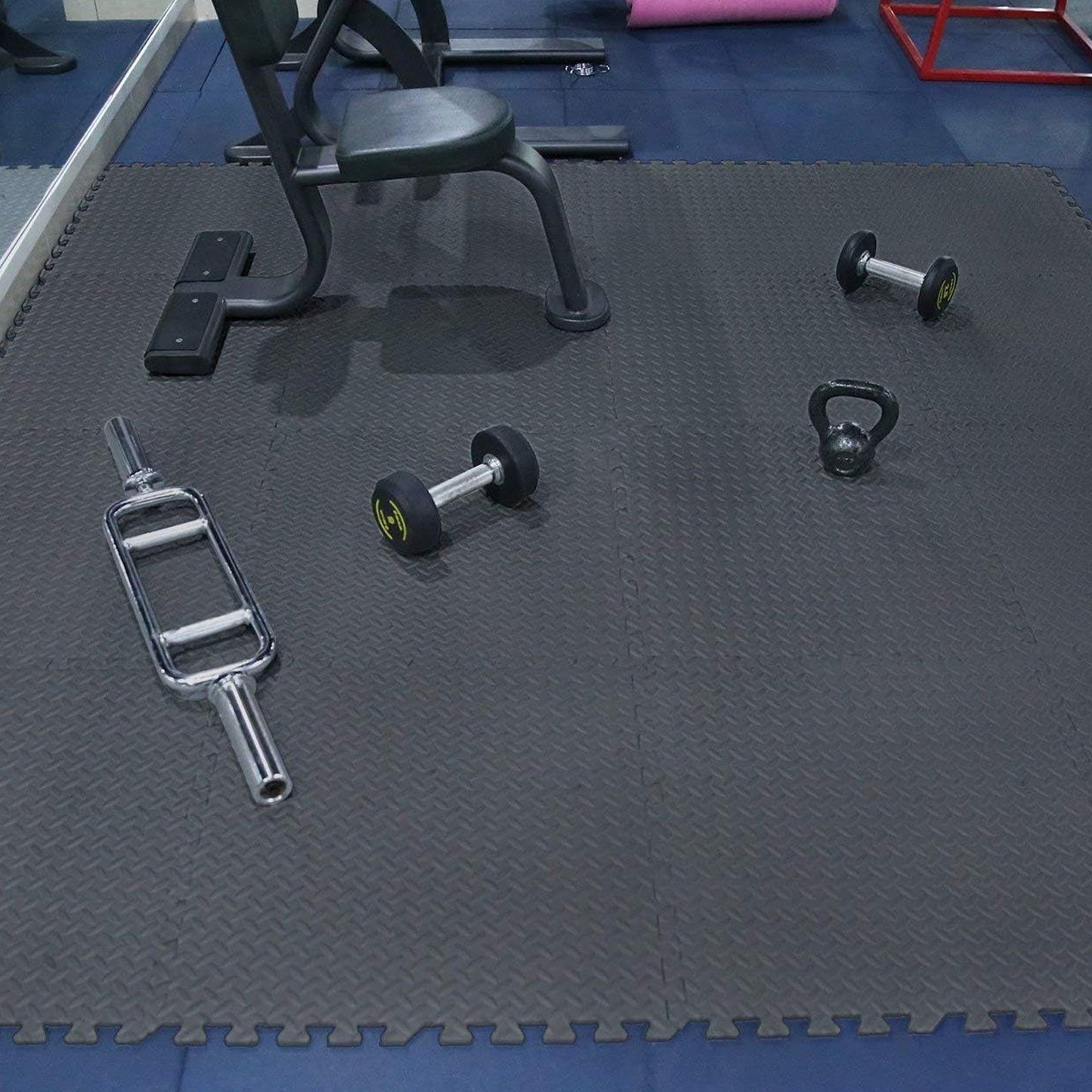 10mm EVA Foam Interlocking Puzzle Exercise Mat – Non-Slip, Shock Absorbing Gym Flooring for Home Fitness & Studio Use – Durable Black Tiles