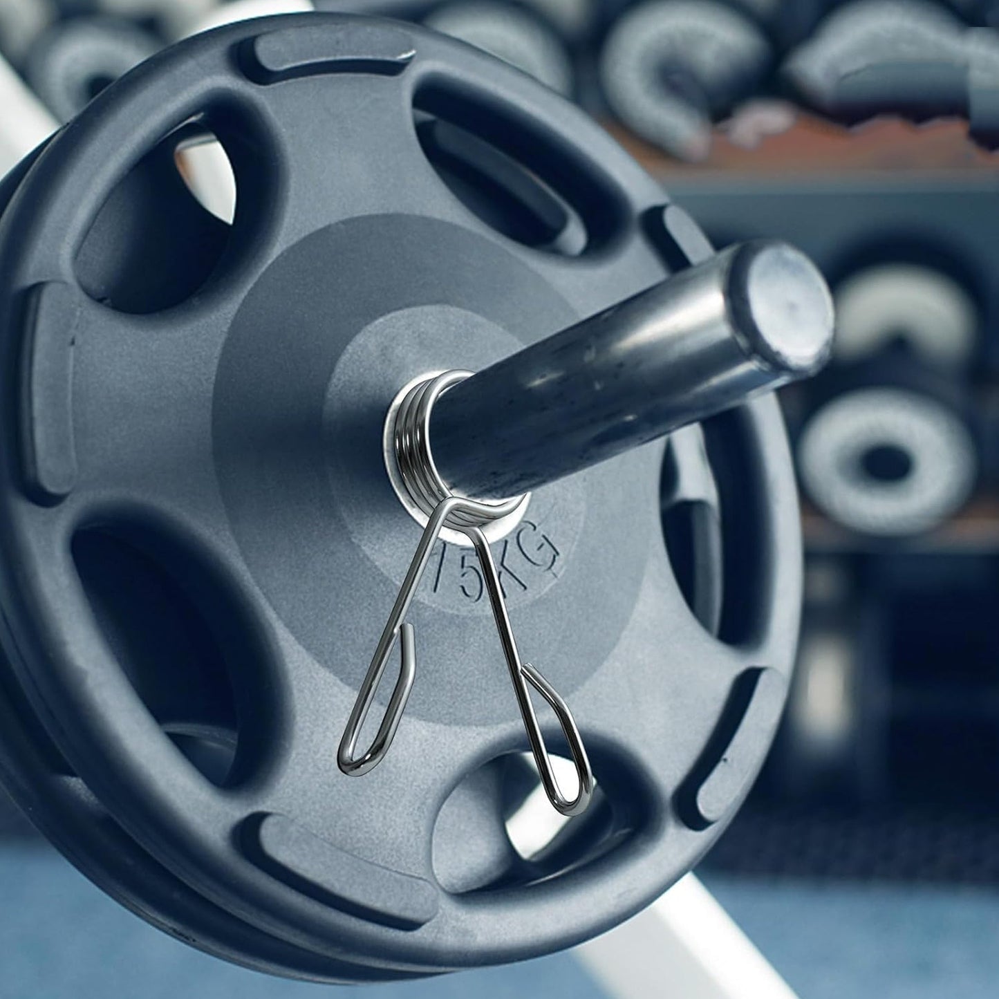Olympic 2″ Chrome Spring Collars – Secure Barbell Clips for 50 mm Olympic Bars, Sleek Locking Collars for Home Gym Strength Training