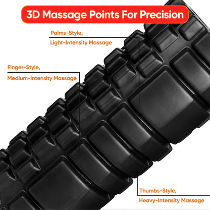 High-Density Foam Massage Roller – Durable EVA, Grid Texture, Deep Tissue Relief for Muscle Recovery, Flexibility & Pain Relief – Home & Travel Friendly