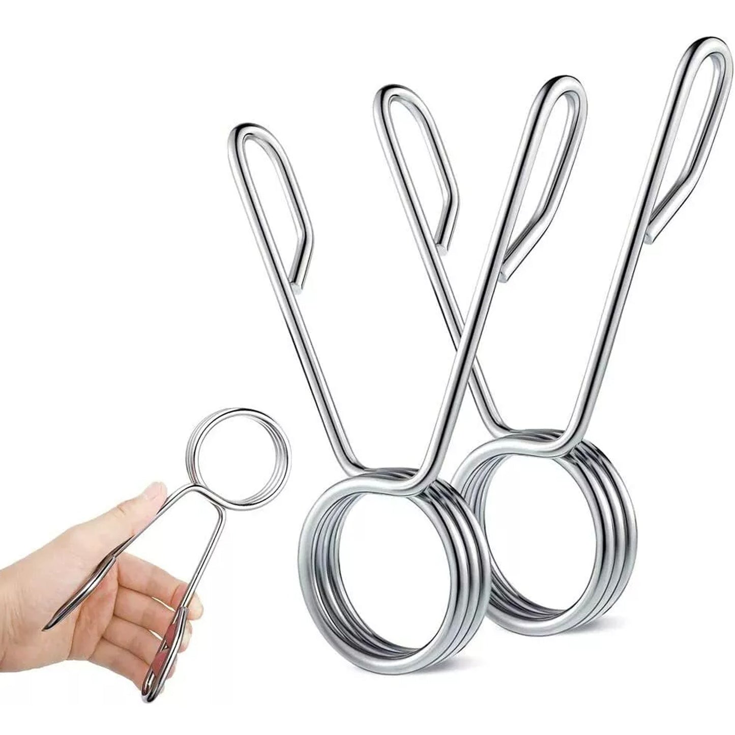 Olympic 2″ Chrome Spring Collars – Secure Barbell Clips for 50 mm Olympic Bars, Sleek Locking Collars for Home Gym Strength Training