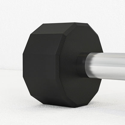 Rubber Coated Round Hex Dumbbell – Anti‑Roll Design, Knurled Grip Strength Training Dumbbells for Home Gym