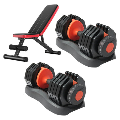 40kg Heavy Duty Adjustable Dumbbell 17-in-1 | Smart Dial System | Strength Training for Men & Women | Space-Saving Home Gym Dumbbell | Quick Weight Adjustment | Optional Rack & Bench Compatibility