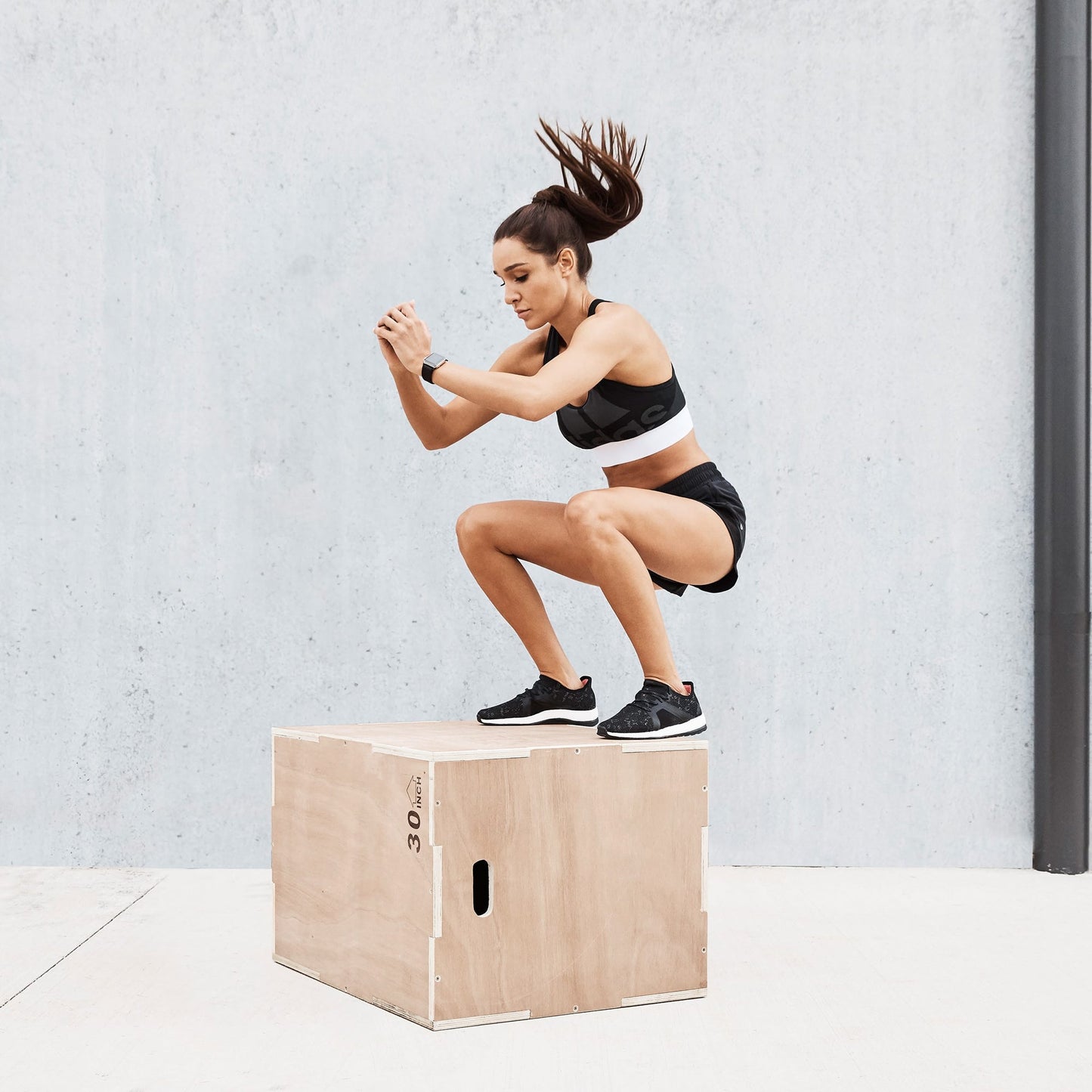 Heavy-Duty 3-in-1 Wooden Plyometric Jump Box – Multi-Height (14",16",20",24") | Non-Slip Surface | Home Gym Jump Trainer for Agility, HIIT & Strength Workouts