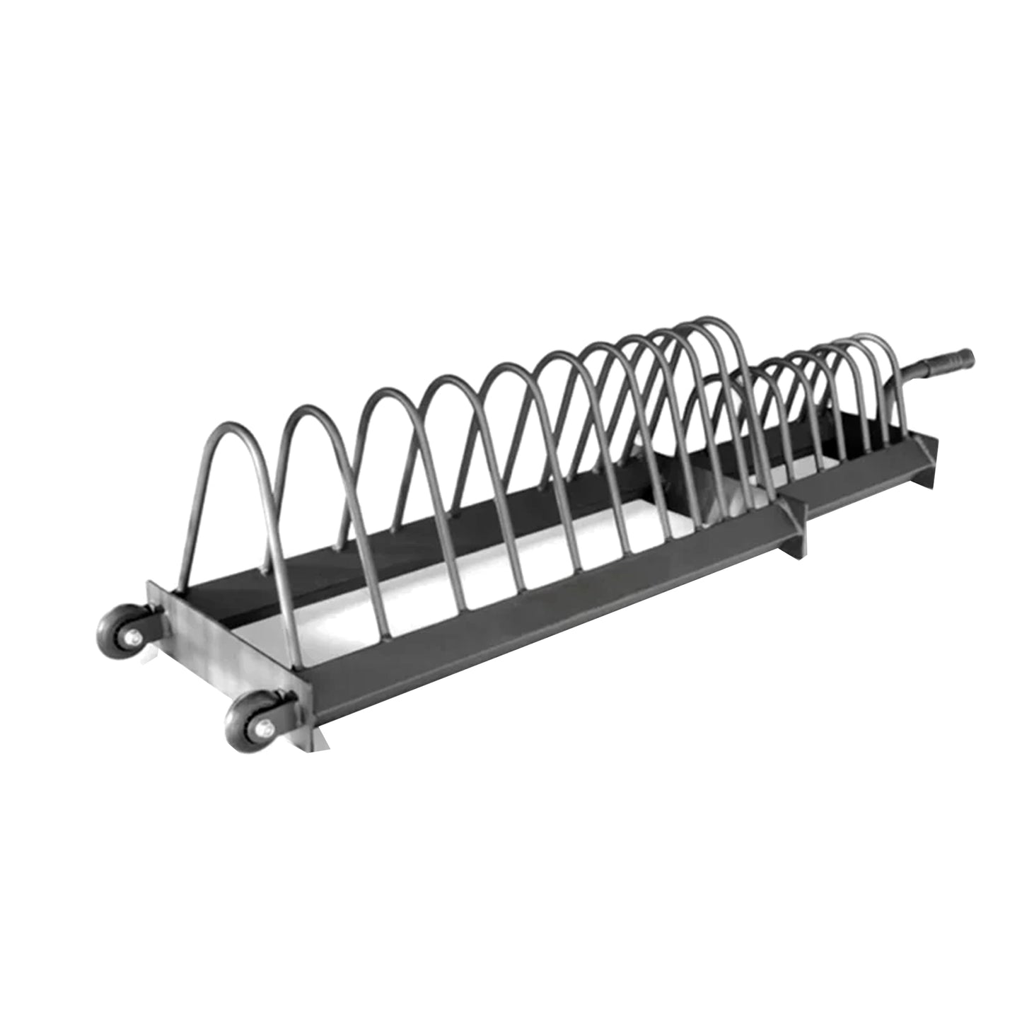 Portable Horizontal Extended Weight Plate Storage Holder – Heavy-Duty Steel Rack with Wheels, Barbell & Bumper Plate Organizer for Home Gym & Strength Training