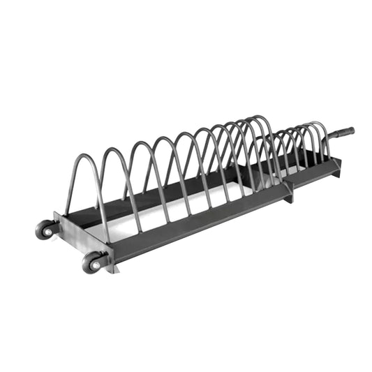 Portable Horizontal Extended Weight Plate Storage Holder – Heavy-Duty Steel Rack with Wheels, Barbell & Bumper Plate Organizer for Home Gym & Strength Training