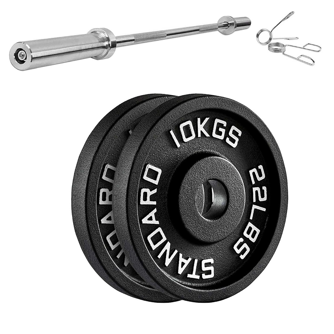 Cast Iron Weight Plates – Black Powder-Coated Olympic Discs with Steel Inserts | Heavy-Duty Plates for Strength Training & Home Gym |Sets Available