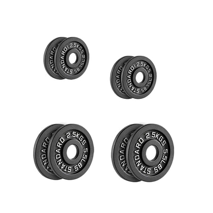 Cast Iron Weight Plates – Black Powder-Coated Olympic Discs with Steel Inserts | Heavy-Duty Plates for Strength Training & Home Gym |Sets Available