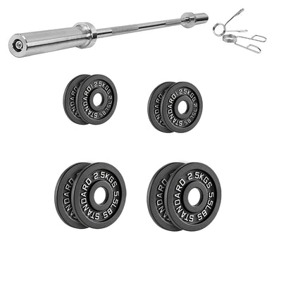 Cast Iron Weight Plates – Black Powder-Coated Olympic Discs with Steel Inserts | Heavy-Duty Plates for Strength Training & Home Gym |Sets Available