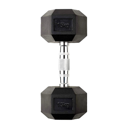 Hex Dumbbells 2.5kg–60kg Pairs & Sets – Heavy-Duty Rubber-Coated Anti-Roll Weights with Knurled Handles for Strength Training – Home Gym or Studio