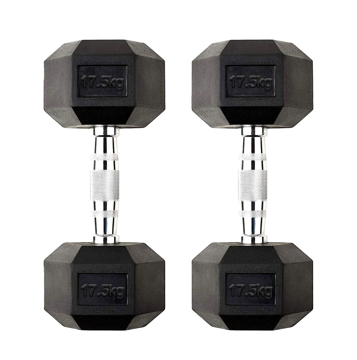 Hex Dumbbells 2.5kg–60kg Pairs & Sets – Heavy-Duty Rubber-Coated Anti-Roll Weights with Knurled Handles for Strength Training – Home Gym or Studio