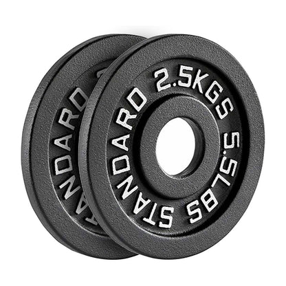 Cast Iron Weight Plates – Black Powder-Coated Olympic Discs with Steel Inserts | Heavy-Duty Plates for Strength Training & Home Gym |Sets Available