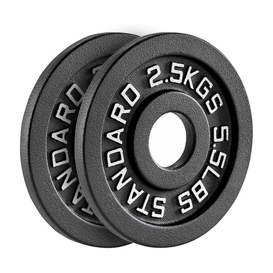 Cast Iron Weight Plates – Black Powder-Coated Olympic Discs with Steel Inserts | Heavy-Duty Plates for Strength Training & Home Gym |Sets Available