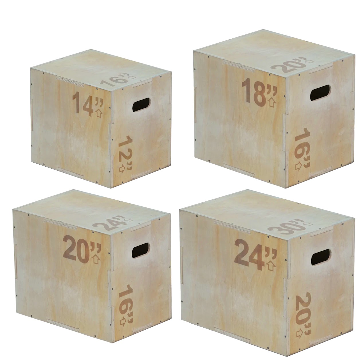 Heavy-Duty 3-in-1 Wooden Plyometric Jump Box – Multi-Height (14",16",20",24") | Non-Slip Surface | Home Gym Jump Trainer for Agility, HIIT & Strength Workouts