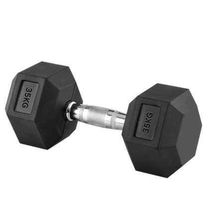 Hex Dumbbells 2.5kg–60kg Pairs & Sets – Heavy-Duty Rubber-Coated Anti-Roll Weights with Knurled Handles for Strength Training – Home Gym or Studio