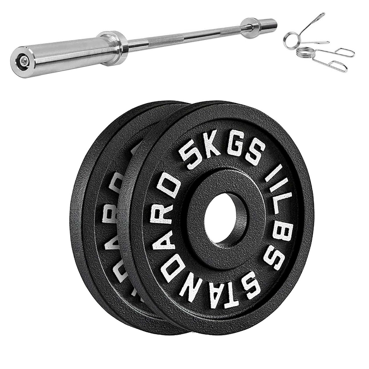 Cast Iron Weight Plates – Black Powder-Coated Olympic Discs with Steel Inserts | Heavy-Duty Plates for Strength Training & Home Gym |Sets Available
