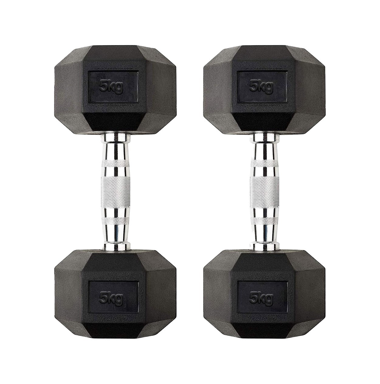 Hex Dumbbells 2.5kg–60kg Pairs & Sets – Heavy-Duty Rubber-Coated Anti-Roll Weights with Knurled Handles for Strength Training – Home Gym or Studio