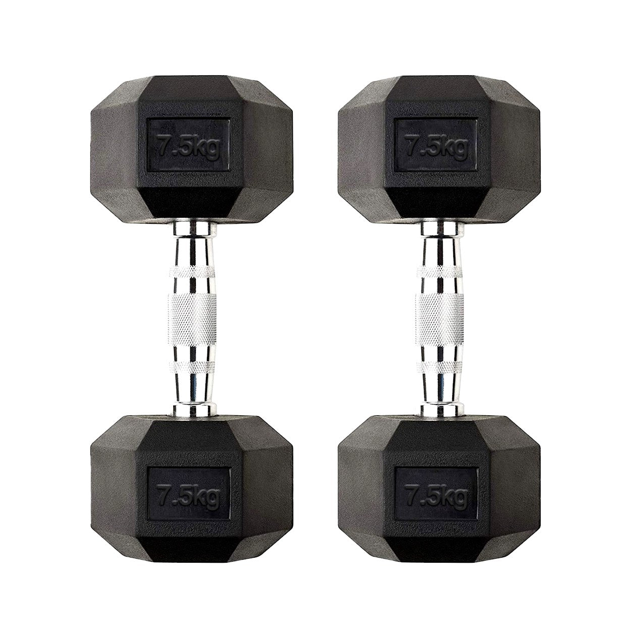Hex Dumbbells 2.5kg–60kg Pairs & Sets – Heavy-Duty Rubber-Coated Anti-Roll Weights with Knurled Handles for Strength Training – Home Gym or Studio