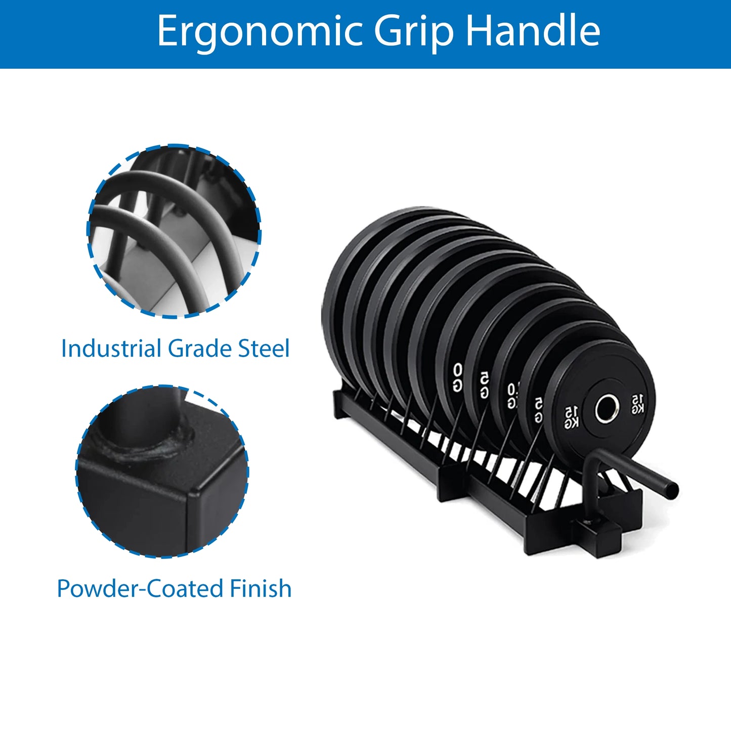 Portable Horizontal Extended Weight Plate Storage Holder – Heavy-Duty Steel Rack with Wheels, Barbell & Bumper Plate Organizer for Home Gym & Strength Training