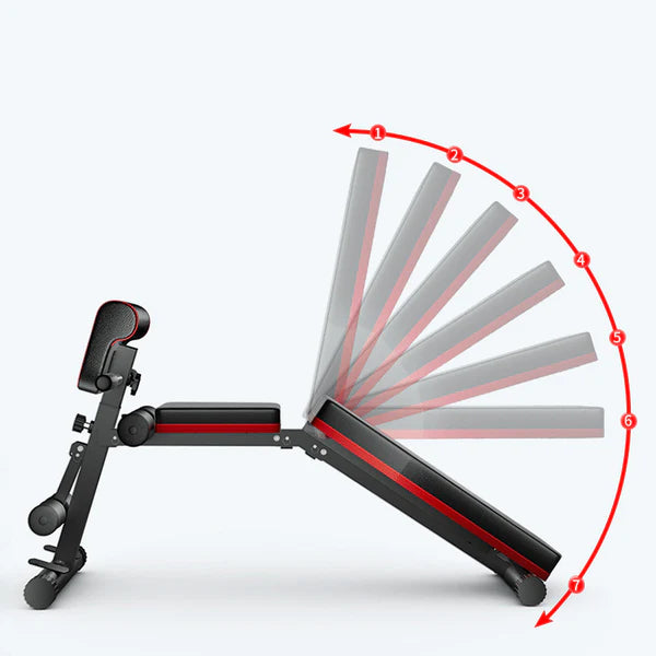 Multi Position Foldable Weight Bench – 7 Adjustable Angles | Heavy Duty Steel Construction | Flat, Incline & Decline Options for Strength Training | Space-Saving Design for Home Gyms