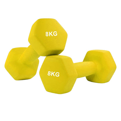 Hex Neoprene Dumbbell Weights – Anti Roll, Non Slip Grip | Singles, Pairs & Sets | Comfortable, Floor Safe Dumbbells for Home & Gym Workouts