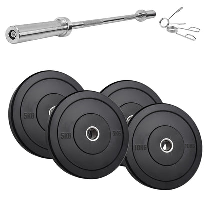 Olympic Rubber Bumper Plates – Heavy-Duty Cast Iron Core, Anti‑Bounce & Rust‑Resistant – Performance Strength Training for Home Gyms & Cross‑Training