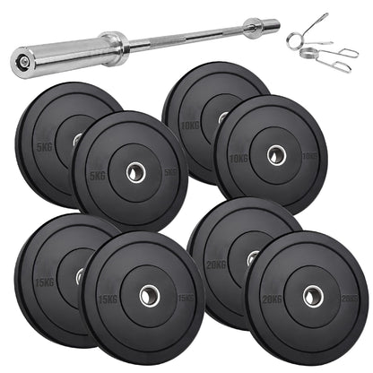 Olympic Rubber Bumper Plates – Heavy-Duty Cast Iron Core, Anti‑Bounce & Rust‑Resistant – Performance Strength Training for Home Gyms & Cross‑Training