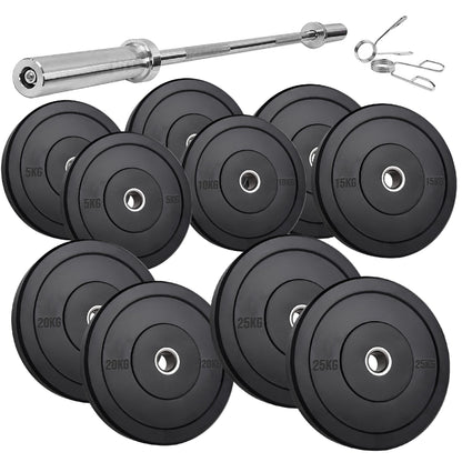 Olympic Rubber Bumper Plates – Heavy-Duty Cast Iron Core, Anti‑Bounce & Rust‑Resistant – Performance Strength Training for Home Gyms & Cross‑Training