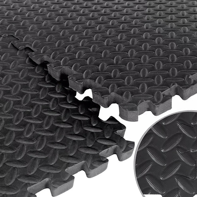 10mm EVA Foam Interlocking Puzzle Exercise Mat – Non-Slip, Shock Absorbing Gym Flooring for Home Fitness & Studio Use – Durable Black Tiles
