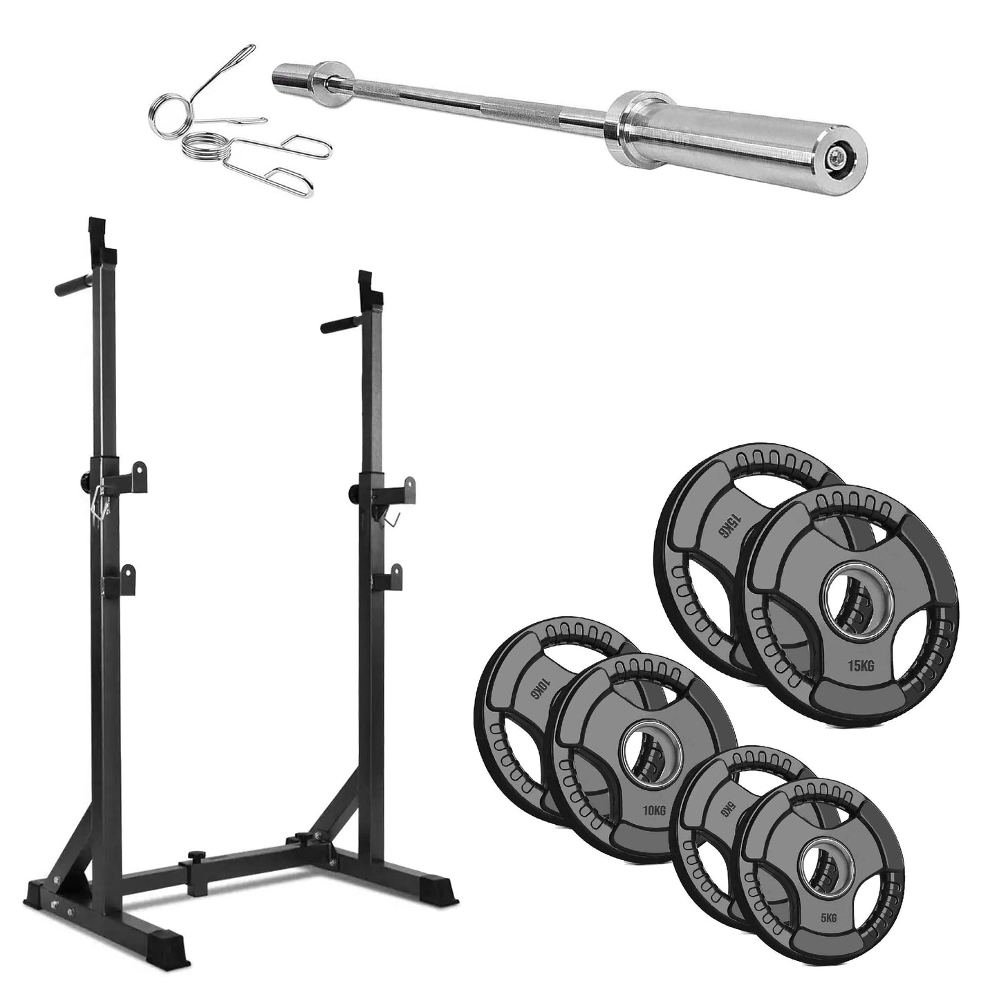 Adjustable Half Squat Rack with Dip Station & Pull Up Bar – Heavy Duty Steel Strength Training Stand for Home Gym, Spotter Arms Included