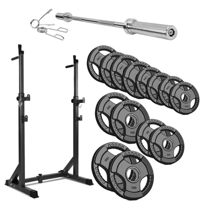 Adjustable Half Squat Rack with Dip Station & Pull Up Bar – Heavy Duty Steel Strength Training Stand for Home Gym, Spotter Arms Included