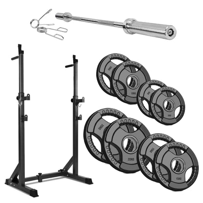 Adjustable Half Squat Rack with Dip Station & Pull Up Bar – Heavy Duty Steel Strength Training Stand for Home Gym, Spotter Arms Included