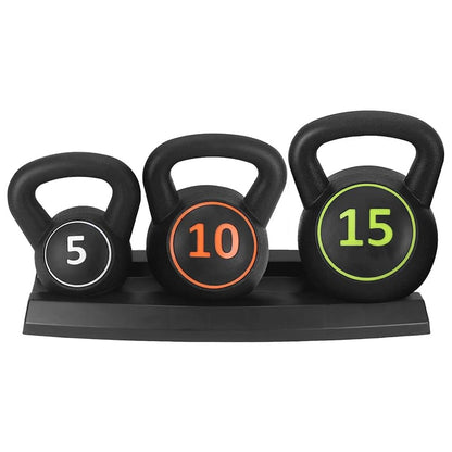 Build Total Body Power with 3-Piece Kettlebell Set – Textured Grip, Multi Weight, Space Saving Strength Tools for Home Gym Training