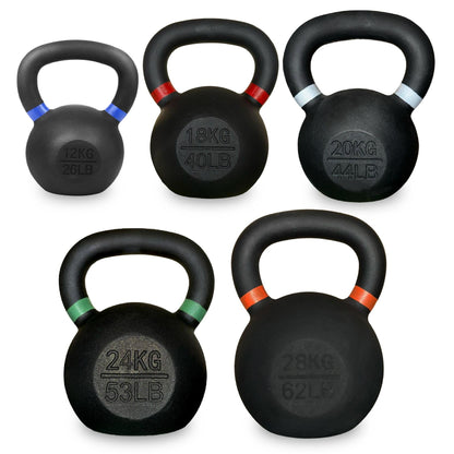 Cast Iron Kettlebells Set – Solid Iron, Rust Resistant Coating, Ergonomic Grip – Full Body Strength & Power Training – Ideal for Home Gyms