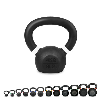 Cast Iron Kettlebells Set – Solid Iron, Rust Resistant Coating, Ergonomic Grip – Full Body Strength & Power Training – Ideal for Home Gyms