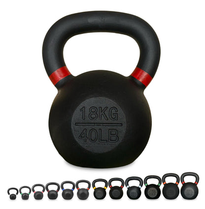 Cast Iron Kettlebells Set – Solid Iron, Rust Resistant Coating, Ergonomic Grip – Full Body Strength & Power Training – Ideal for Home Gyms