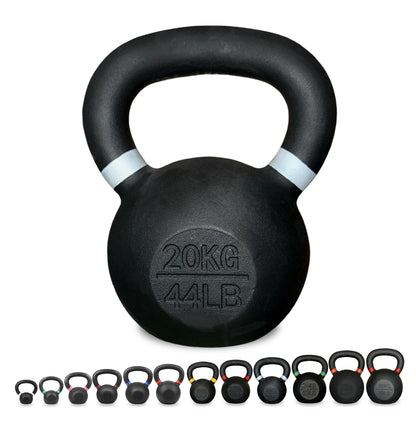 Cast Iron Kettlebells Set – Solid Iron, Rust Resistant Coating, Ergonomic Grip – Full Body Strength & Power Training – Ideal for Home Gyms