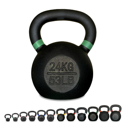 Cast Iron Kettlebells Set – Solid Iron, Rust Resistant Coating, Ergonomic Grip – Full Body Strength & Power Training – Ideal for Home Gyms
