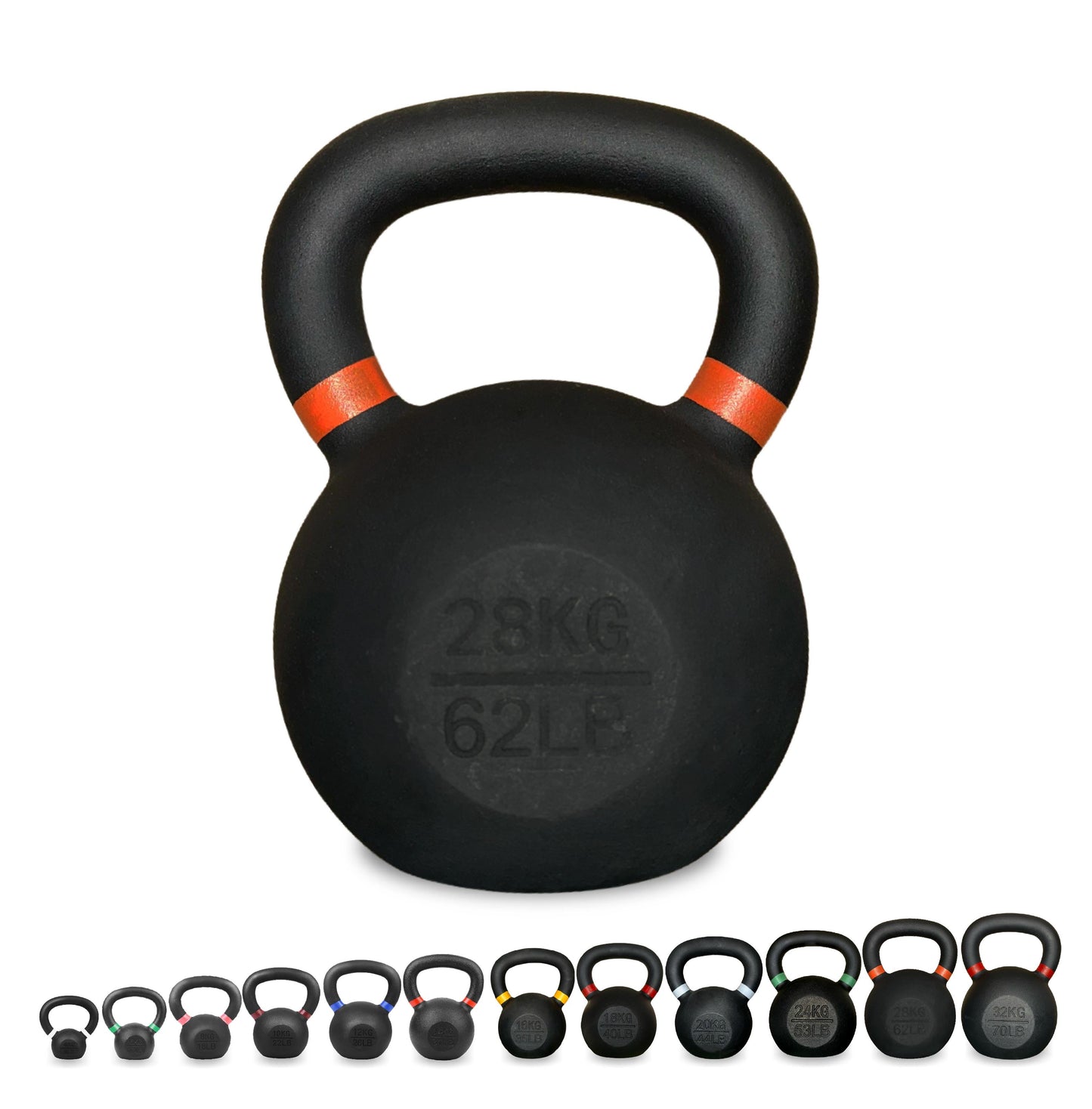 Cast Iron Kettlebells Set – Solid Iron, Rust Resistant Coating, Ergonomic Grip – Full Body Strength & Power Training – Ideal for Home Gyms