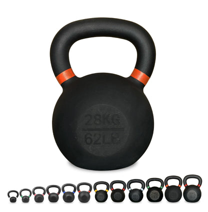 Cast Iron Kettlebells Set – Solid Iron, Rust Resistant Coating, Ergonomic Grip – Full Body Strength & Power Training – Ideal for Home Gyms