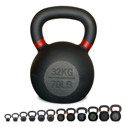 Cast Iron Kettlebells Set – Solid Iron, Rust Resistant Coating, Ergonomic Grip – Full Body Strength & Power Training – Ideal for Home Gyms