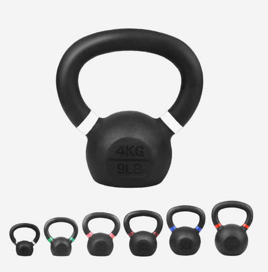 Cast Iron Kettlebells Set – Solid Iron, Rust Resistant Coating, Ergonomic Grip – Full Body Strength & Power Training – Ideal for Home Gyms