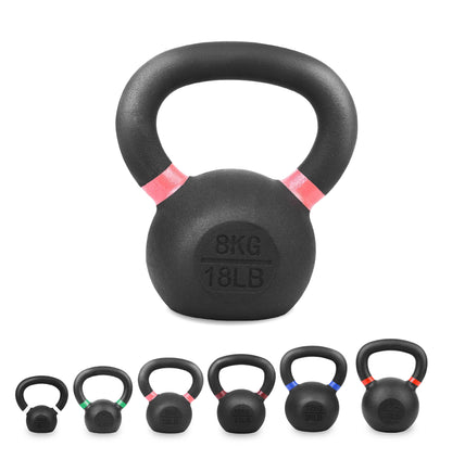 Cast Iron Kettlebells Set – Solid Iron, Rust Resistant Coating, Ergonomic Grip – Full Body Strength & Power Training – Ideal for Home Gyms