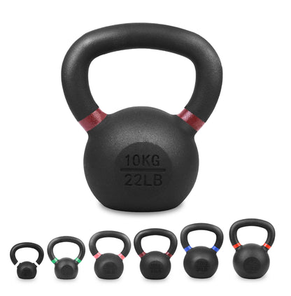 Cast Iron Kettlebells Set – Solid Iron, Rust Resistant Coating, Ergonomic Grip – Full Body Strength & Power Training – Ideal for Home Gyms